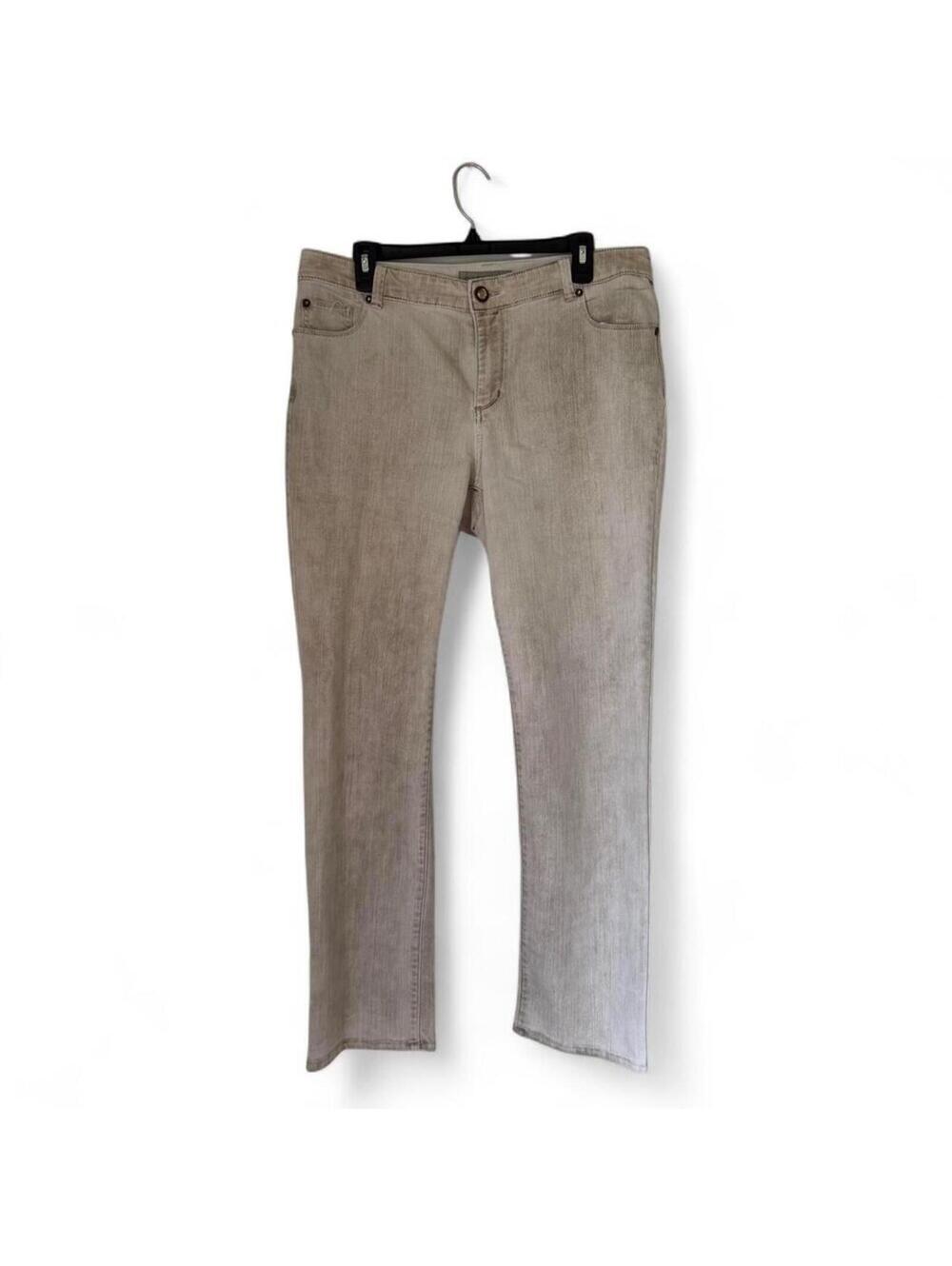 Chico's Women's Tan Trouser linen pants Size 14"